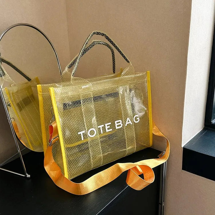 👜✨ Women’s PVC Square Clear Zipper Tote Bag ✨👜