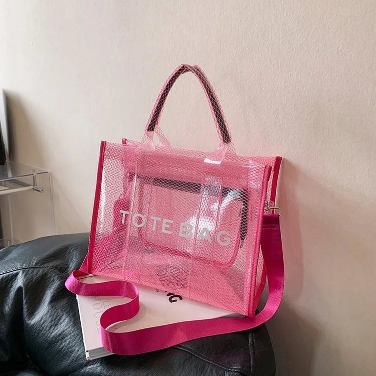 👜✨ Women’s PVC Square Clear Zipper Tote Bag ✨👜