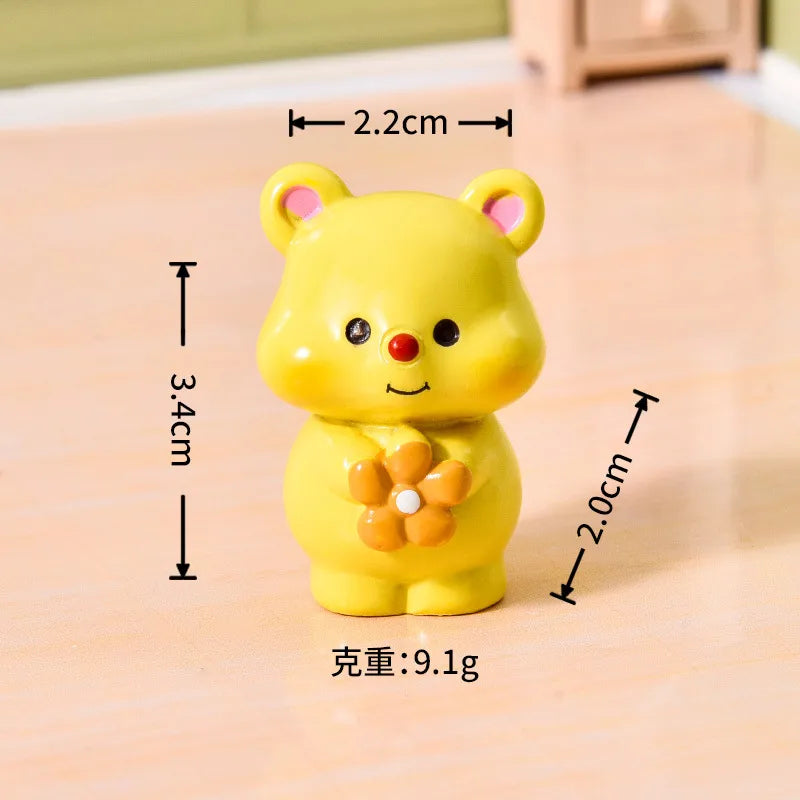 🍯🐻 6pc Honey Bear Miniature Resin Figurines 🐻🍯