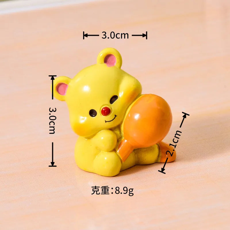🍯🐻 6pc Honey Bear Miniature Resin Figurines 🐻🍯