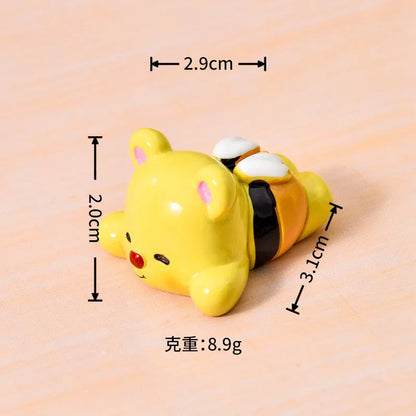 🍯🐻 5pc Honey Bear Miniature Resin Figurines 🐻🍯