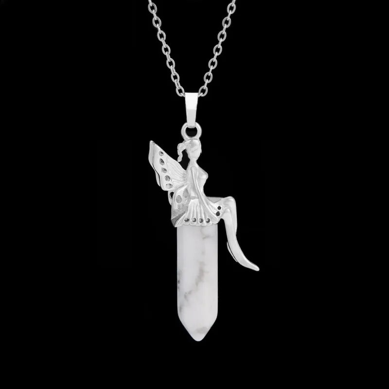 🧚 Natural Crystal Fairy Pendant Necklaces 🧚