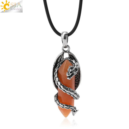 🐉 Dragon-Wrapped Crystal Necklaces 🐉