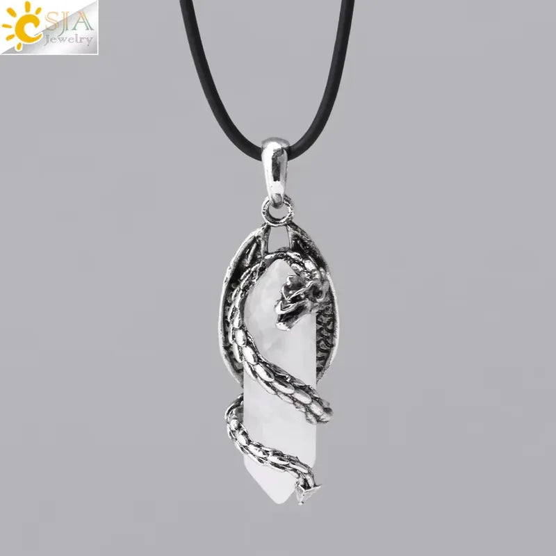 🐉 Dragon-Wrapped Crystal Necklaces 🐉