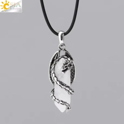 🐉 Dragon-Wrapped Crystal Necklaces 🐉