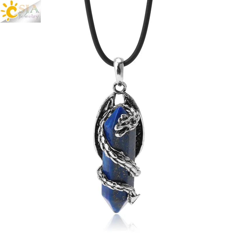 🐉 Dragon-Wrapped Crystal Necklaces 🐉