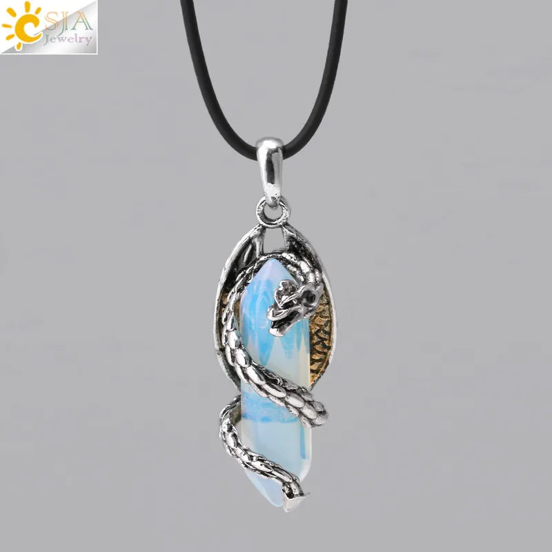 🐉 Dragon-Wrapped Crystal Necklaces 🐉
