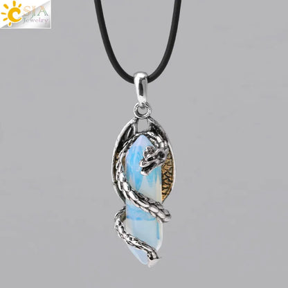 🐉 Dragon-Wrapped Crystal Necklaces 🐉