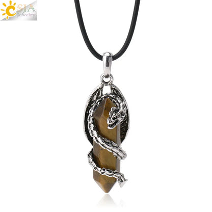 🐉 Dragon-Wrapped Crystal Necklaces 🐉