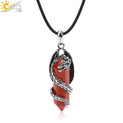 🐉 Dragon-Wrapped Crystal Necklaces 🐉