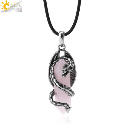 🐉 Dragon-Wrapped Crystal Necklaces 🐉