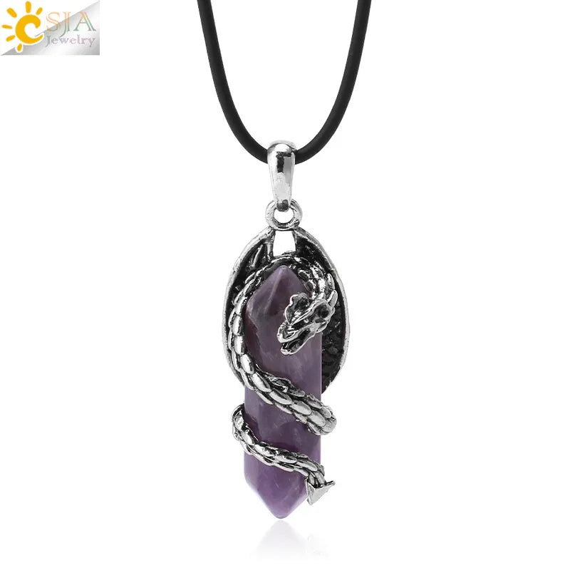 🐉 Dragon-Wrapped Crystal Necklaces 🐉