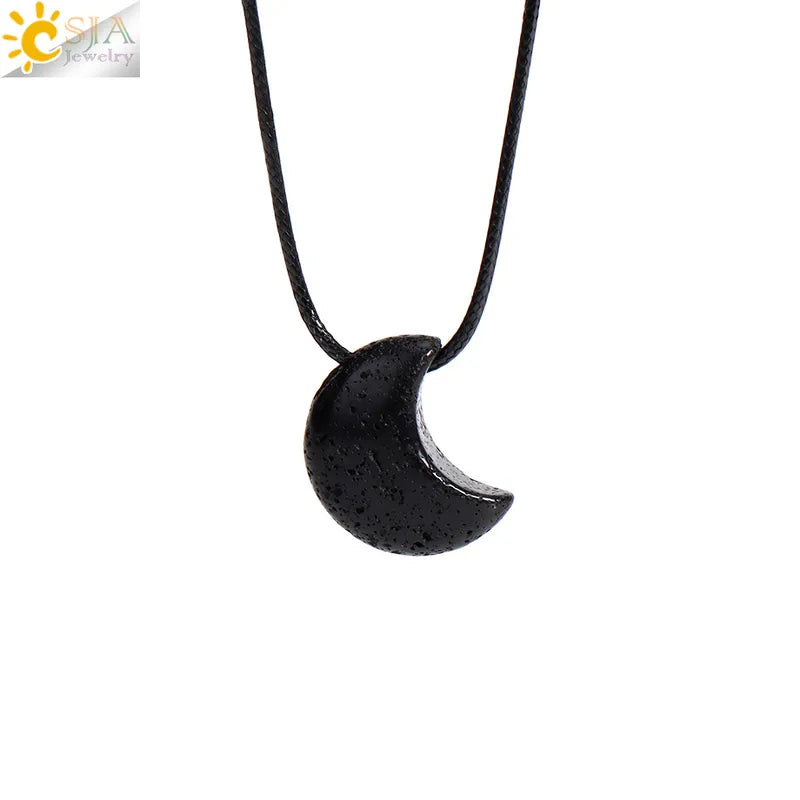 🌙 Natural Crystal Crescent Moon Necklaces 🌙