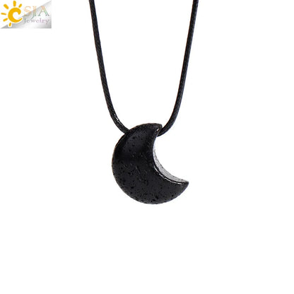 🌙 Natural Crystal Crescent Moon Necklaces 🌙