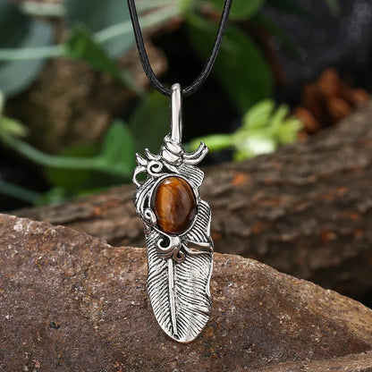 ✨ Natural Crystal Feather Pendant Necklace ✨