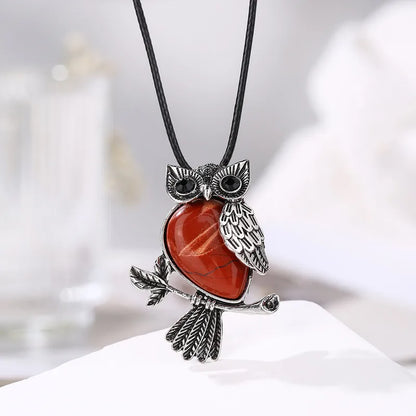 🦉 Natural Crystal Owl Necklace 🦉