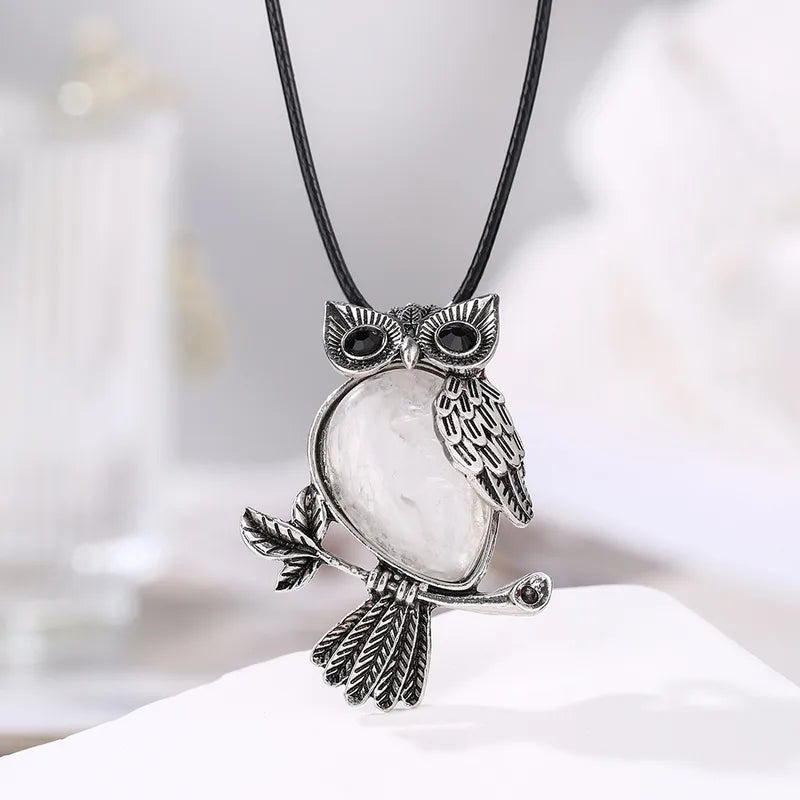 🦉 Natural Crystal Owl Necklace 🦉