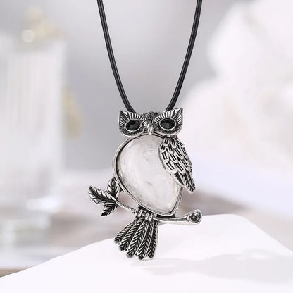 🦉 Natural Crystal Owl Necklace 🦉