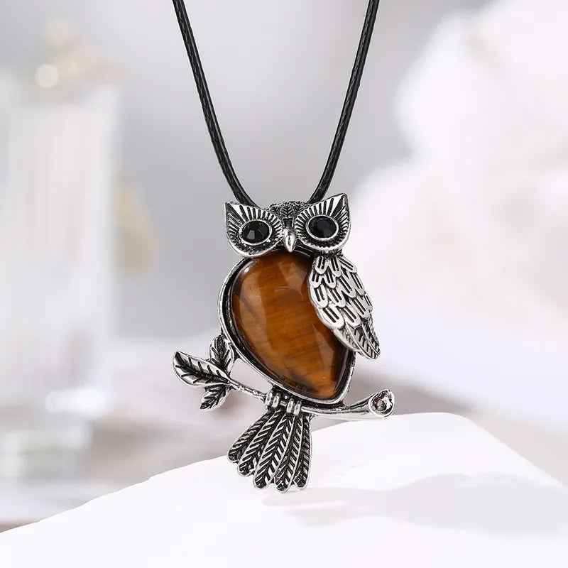 🦉 Natural Crystal Owl Necklace 🦉
