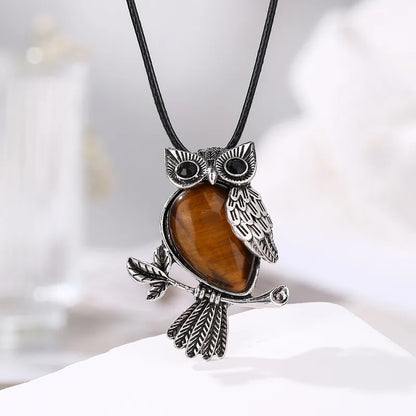 🦉 Natural Crystal Owl Necklace 🦉