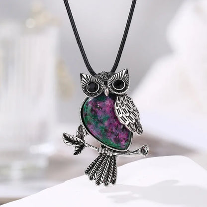 🦉 Natural Crystal Owl Necklace 🦉