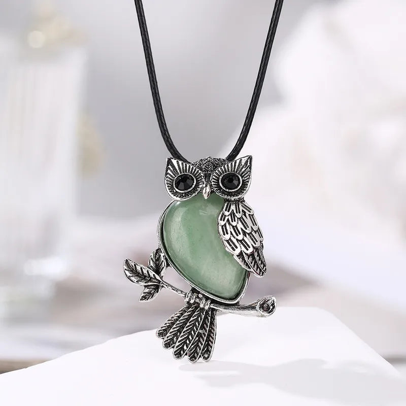 🦉 Natural Crystal Owl Necklace 🦉