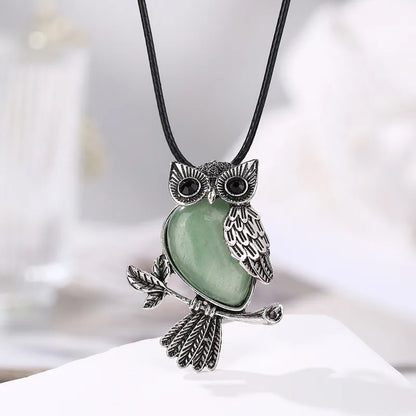 🦉 Natural Crystal Owl Necklace 🦉