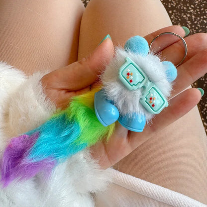 🌈 Fluffy Rainbow Keyring/Bag Charms 🌈