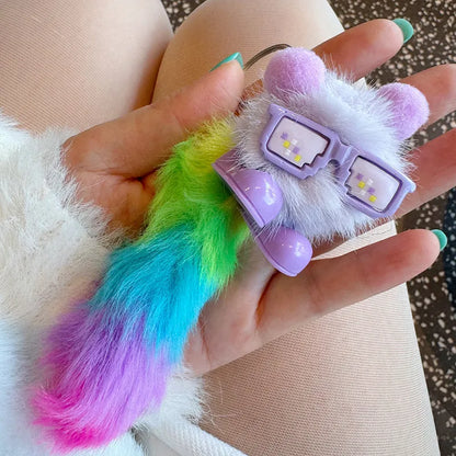🌈 Fluffy Rainbow Keyring/Bag Charms 🌈