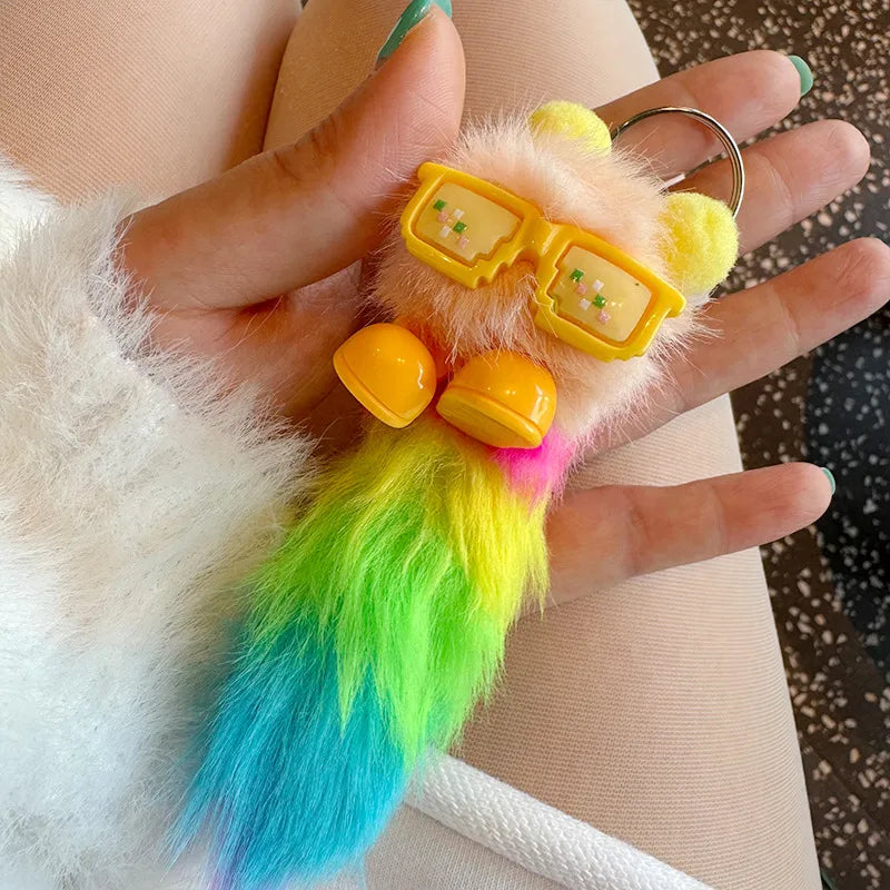 🌈 Fluffy Rainbow Keyring/Bag Charms 🌈