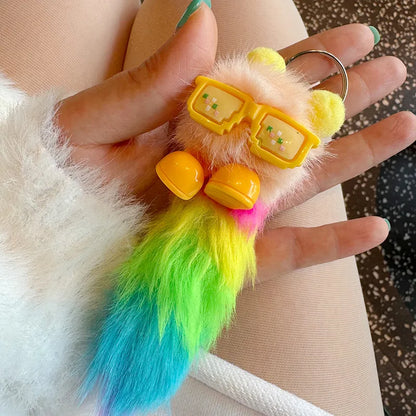 🌈 Fluffy Rainbow Keyring/Bag Charms 🌈