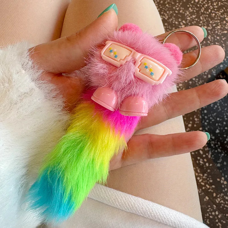 🌈 Fluffy Rainbow Keyring/Bag Charms 🌈