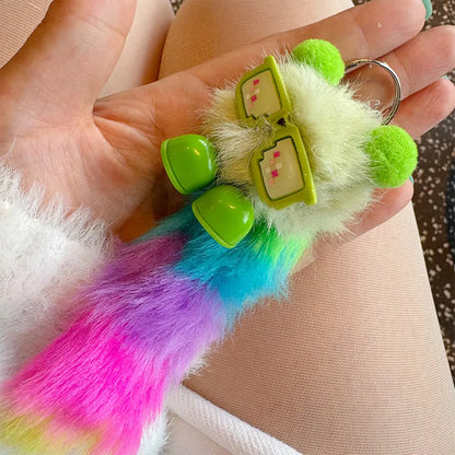 🌈 Fluffy Rainbow Keyring/Bag Charms 🌈