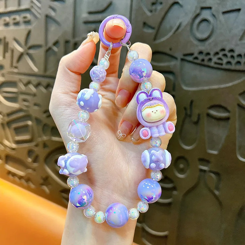 🎀✨ Cute Cartoon Phone Chain Beaded Keychains ✨🎀