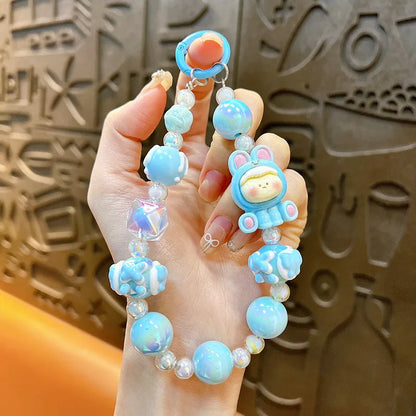 🎀✨ Cute Cartoon Phone Chain Beaded Keychains ✨🎀