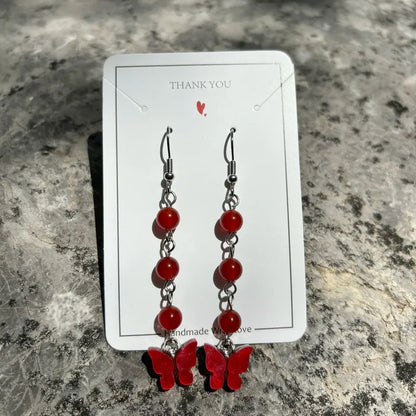 🦋💎 Original Natural Crystal Butterfly Earrings 💎🦋