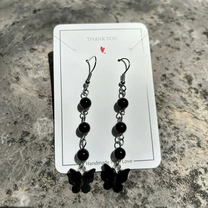 🦋💎 Original Natural Crystal Butterfly Earrings 💎🦋