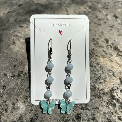 🦋💎 Original Natural Crystal Butterfly Earrings 💎🦋