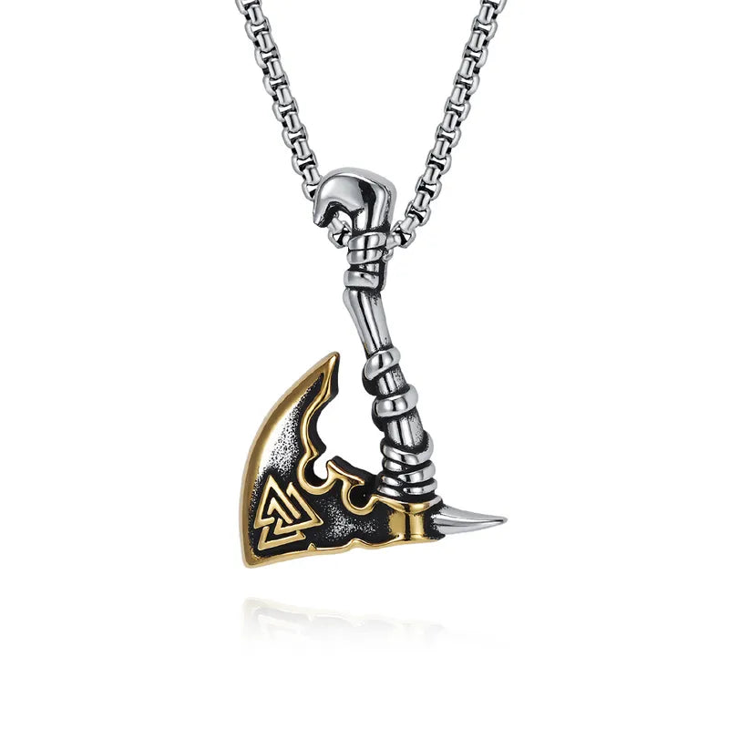 ⚔️ Nordic Viking Triangle Knot Axe Necklace ⚔️
