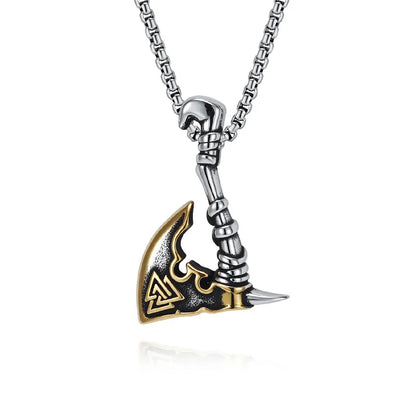 ⚔️ Nordic Viking Triangle Knot Axe Necklace ⚔️