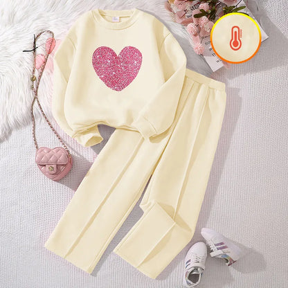 💖 Casual Elegant Heart Shape Girls Clothing Set 💖
