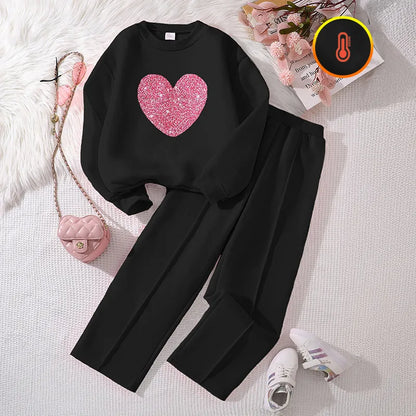💖 Casual Elegant Heart Shape Girls Clothing Set 💖