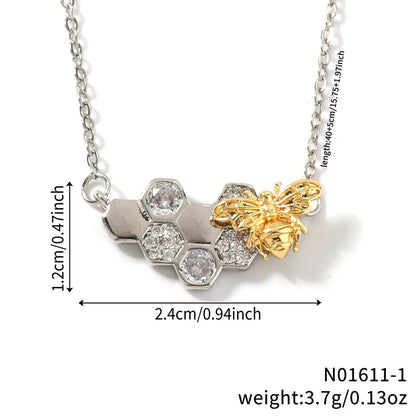 🐝 Horizontal Honeycomb Bee Necklace 🐝
