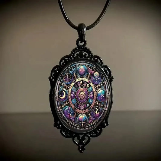 🔮✨ Retro Mystical Amulet Oval Pendant ✨🔮