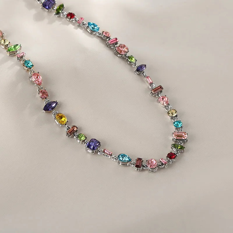 🌈 Crystal Candy Rhinestone Bracelet & Necklace Set 🌈
