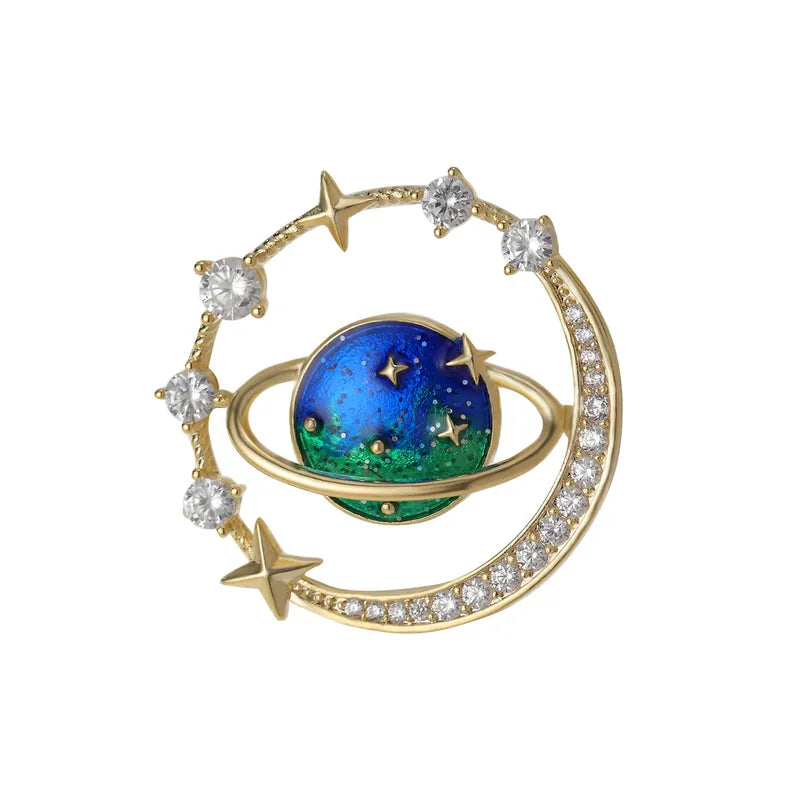🌌 Starry Sky & Planet Brooch 🌌