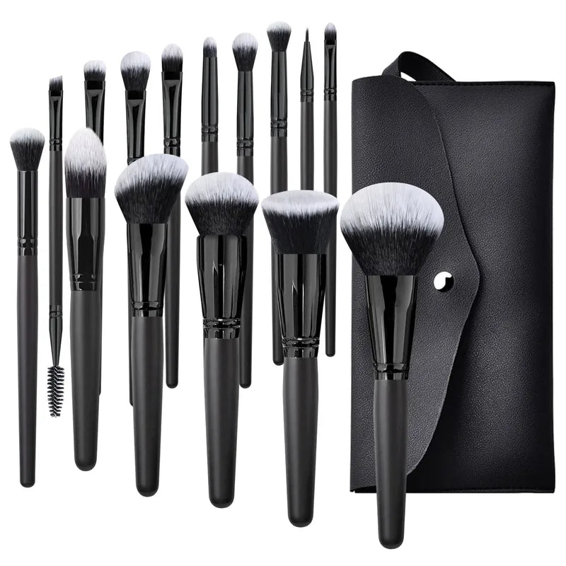 🖤 15-Piece Black Full Face Makeup Brush Sets 🖤