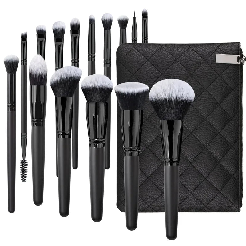 🖤 15-Piece Black Full Face Makeup Brush Sets 🖤