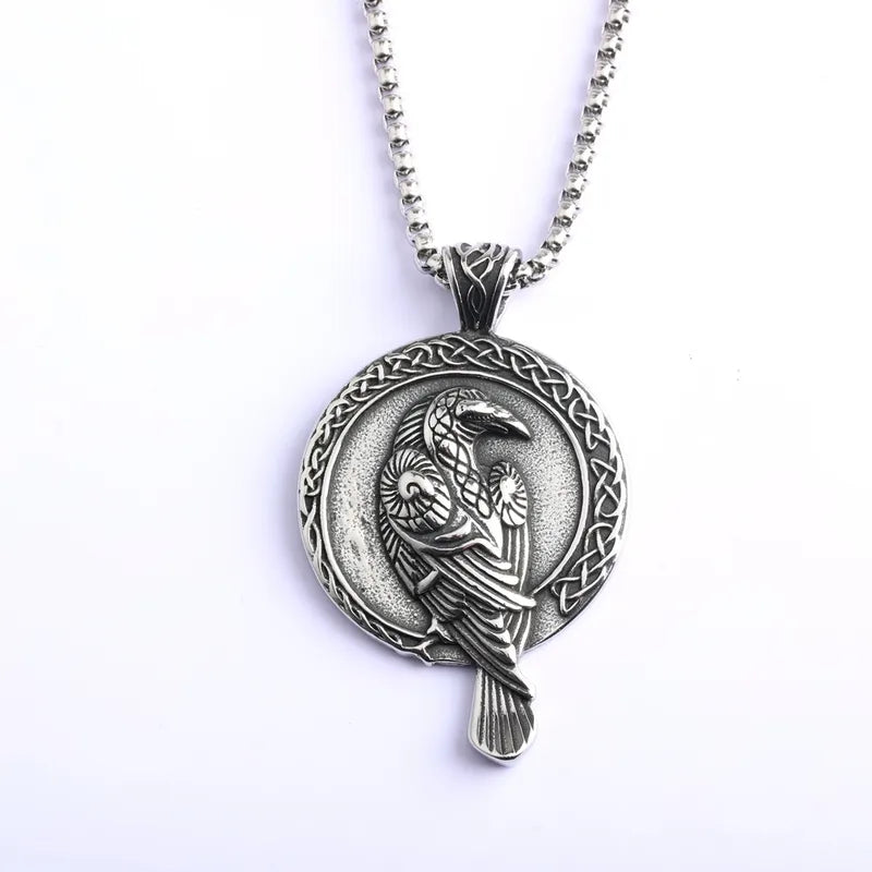 ⚔️ Vintage Double-Sided Viking Raven Necklace ⚔️