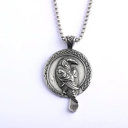 ⚔️ Vintage Double-Sided Viking Raven Necklace ⚔️